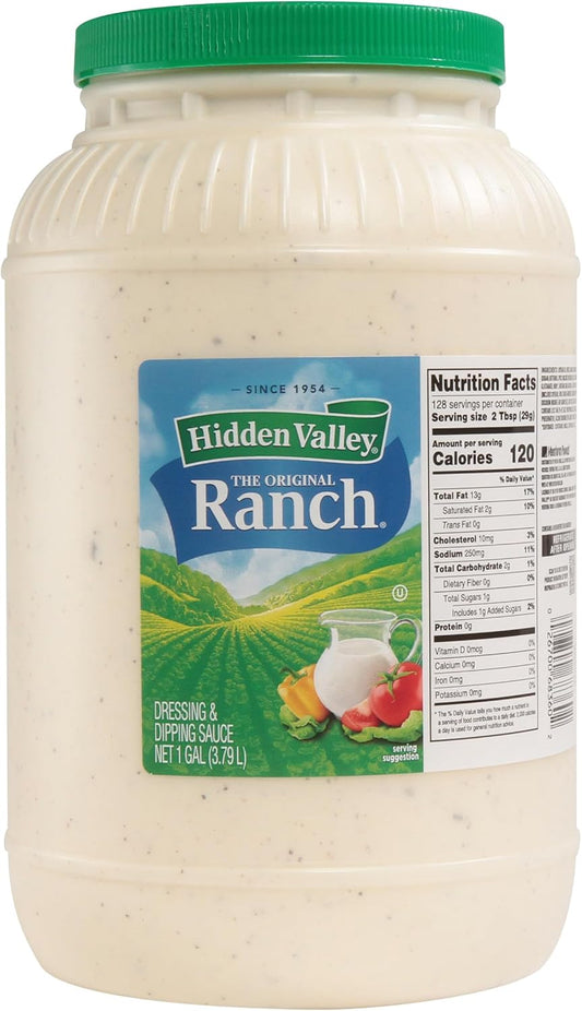 Ventura Foods Hidden Valley Original Ranch Dressing & Salad Topping - Ideal for Restaurants, Catering, Dipping, Salad Dressing & Large Family Meals, 1 Gallon Bulk Jug