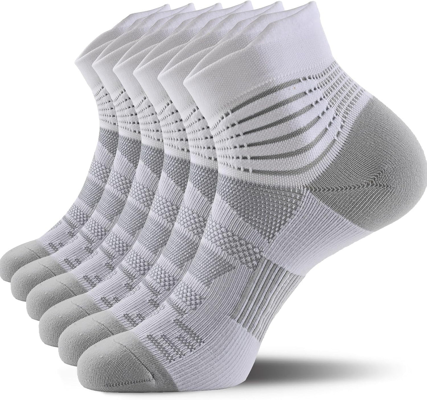 IRAMY Compression Ankle Support Socks Wicking Cushioned Athletic Plantar Fasciitis Relief Men Women 2/3/6 Pairs