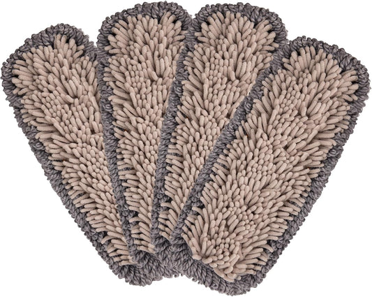 CLEANHOME Microfiber Mop Pads 4 Pieces for Floor Cleaning,Fit CLEANHOME Dust Mop: B09PBPGSJ3, Chenille Microfiber Replacement Pads