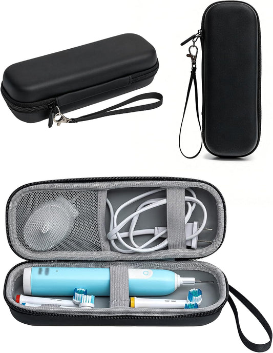 LALIFIT Electric Toothbrush Travel Case, Hard EVA Electric Toothbrush Holder for Oral-B//Oral-B Pro/Phlips Sonicare, Waterproof Protective Toothbrush Storage Bag Container (Black)