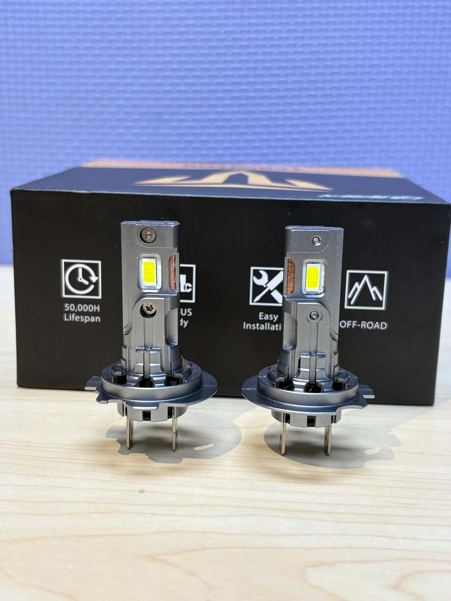 Termitor Latest H7/H7LL Bulbs, 50,000LM 900% Brightness, 6500K White Super Bright, 1:1 Halogen Size, 6500 Cool White H7 Fog Lights, No Adapter Required, Easy Install, Non-Polarity, Pack of 2