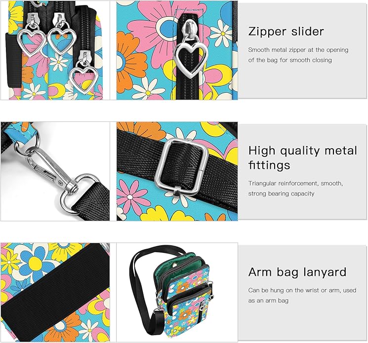 BIAOTIE Lightweight Small Crossbody bags Cell Phone Purses Travel Pouch Shoulder Bag for Women