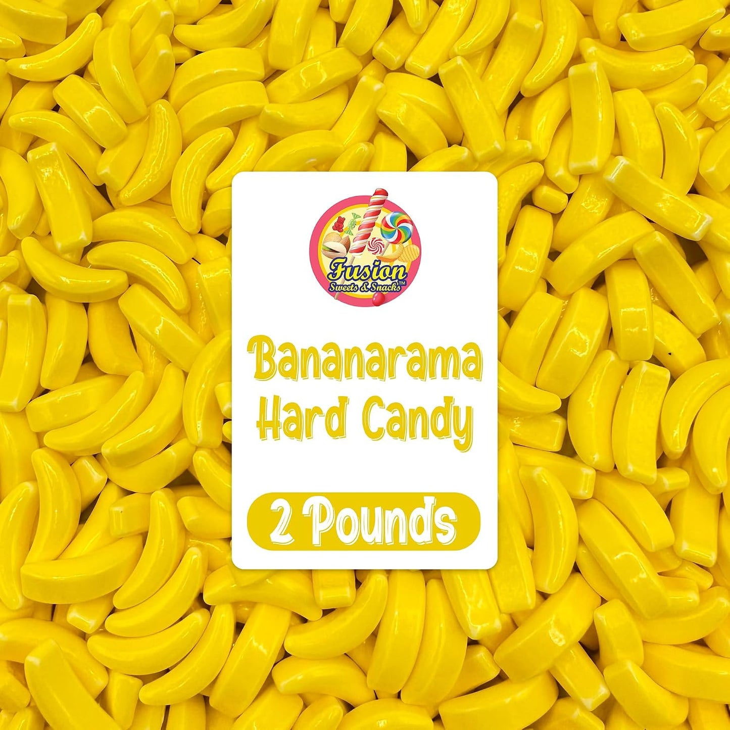 Bananarama Banana Candy – 2 LB Bulk Banana Flavored Hard Candy – Yellow Banana Candies – Candy Bananas for Gumball Machine Refills, Buffets, Party Favors, Gifts & More