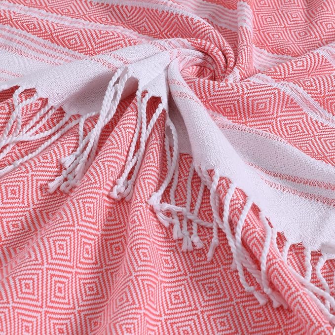 Genovega 6 Packs Oversized Turkish Beach Towels Set Bulk 74"x38" Extra Large Quick Dry Sand Free Light Swim Bath Camping Pool Towel Travel Blanket Essentials Cruise Accessories Adult Vacation Stuff