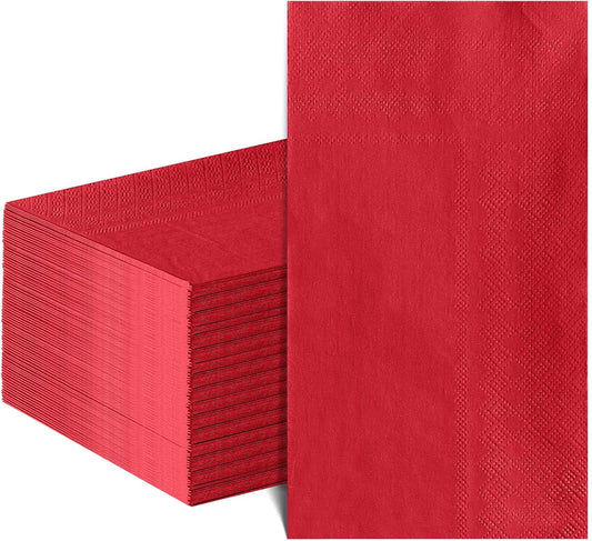 NatNarr 60 Pcs Red Napkins, Disposable Hand Towels for Bathroom Red Dinner Guest Napkin for Birthday, Wedding, Graduation