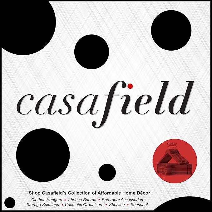 Casafield - 20 Black Wooden Suit Hangers - Premium Lotus Wood with Notches & Chrome Swivel Hook for Dress Clothes, Coats, Jackets, Pants, Shirts, Skirts
