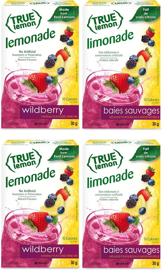 True Lemon WILDBERRY LEMONADE (Pack of 4) 10ct each box. True Citrus