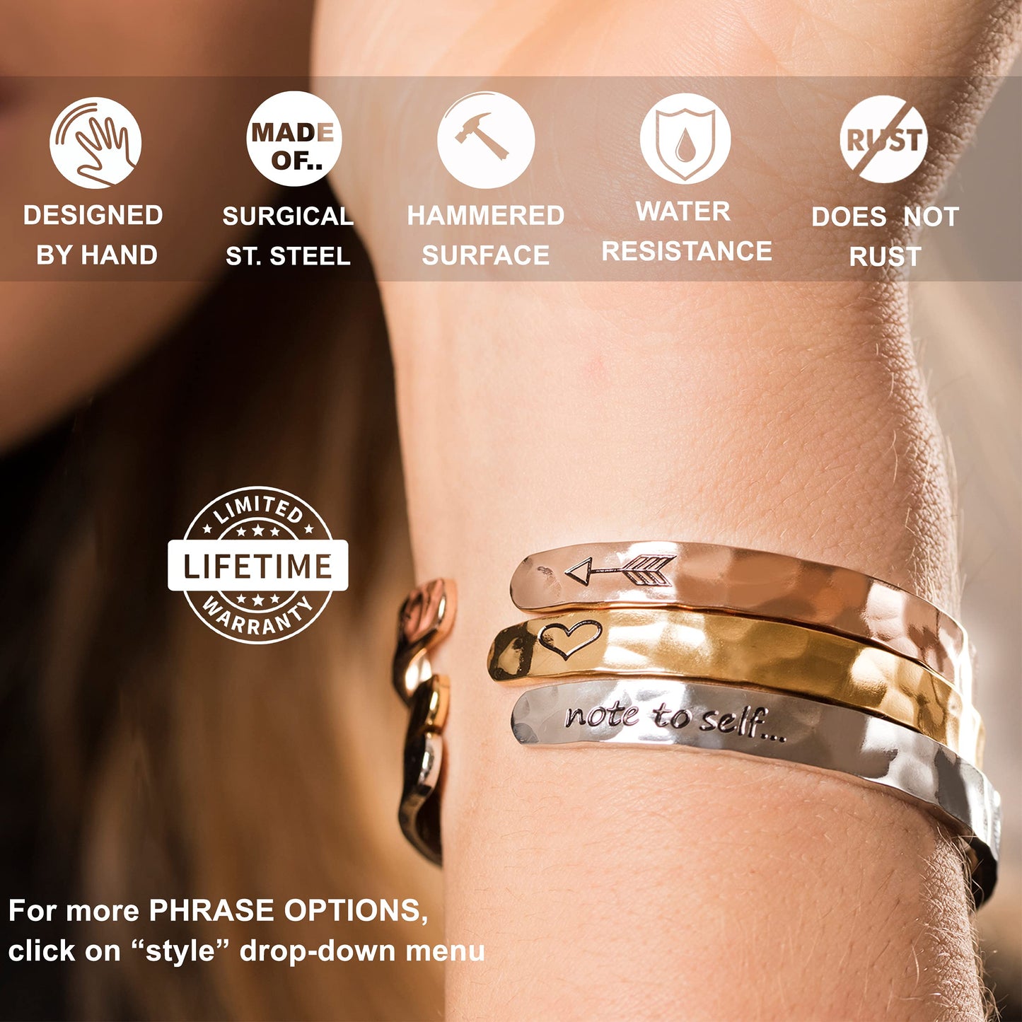 Carviell Friendship Bracelet For Best Friend, Inspirational Bracelets for Women, Cute Engraved Cuff Bangle for BFF, Gifts Jewelry for Friends