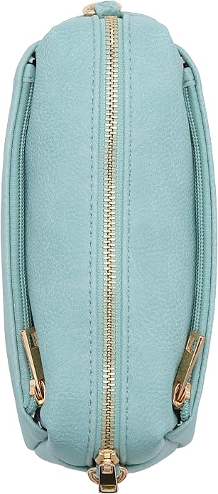 FashionPuzzle Triple Zip Small Crossbody Bag