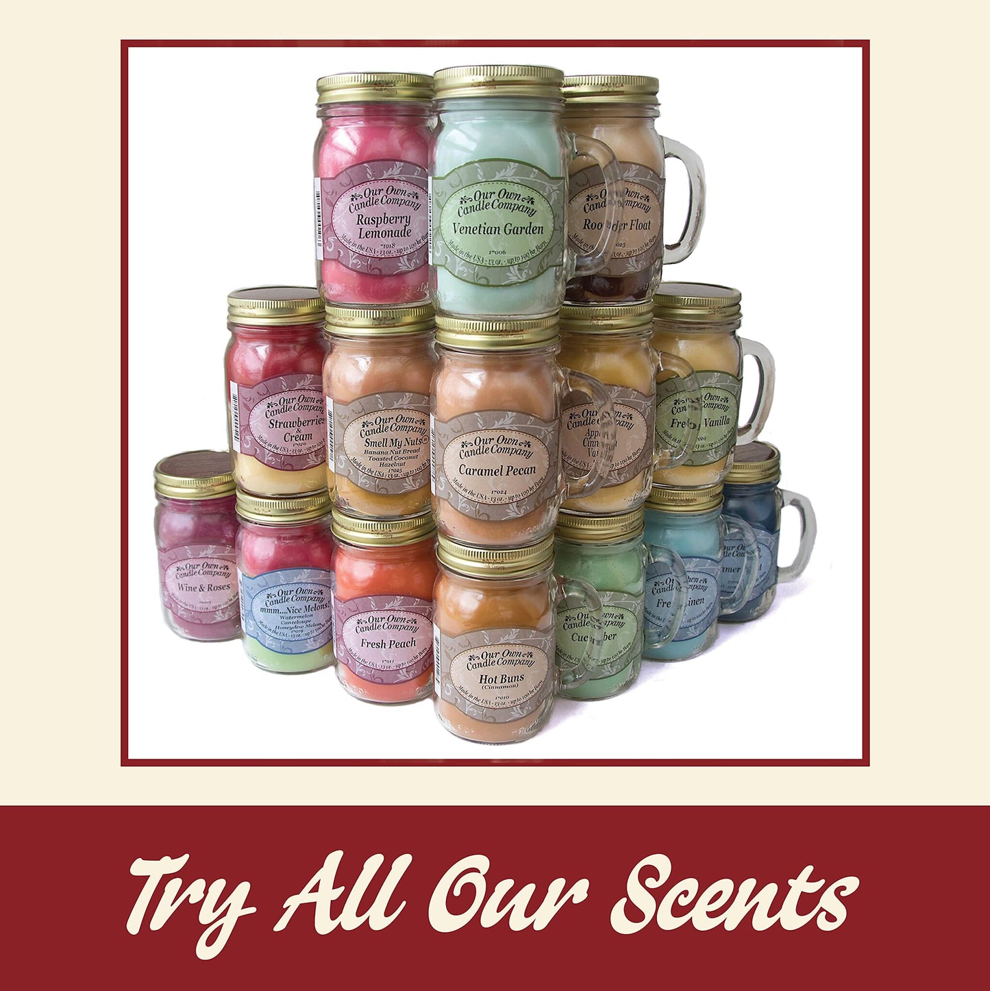Our Own Candle Company Blood Orange Scented Mason Jar Candle, 100 Hour Burn Time - 13 Ounces