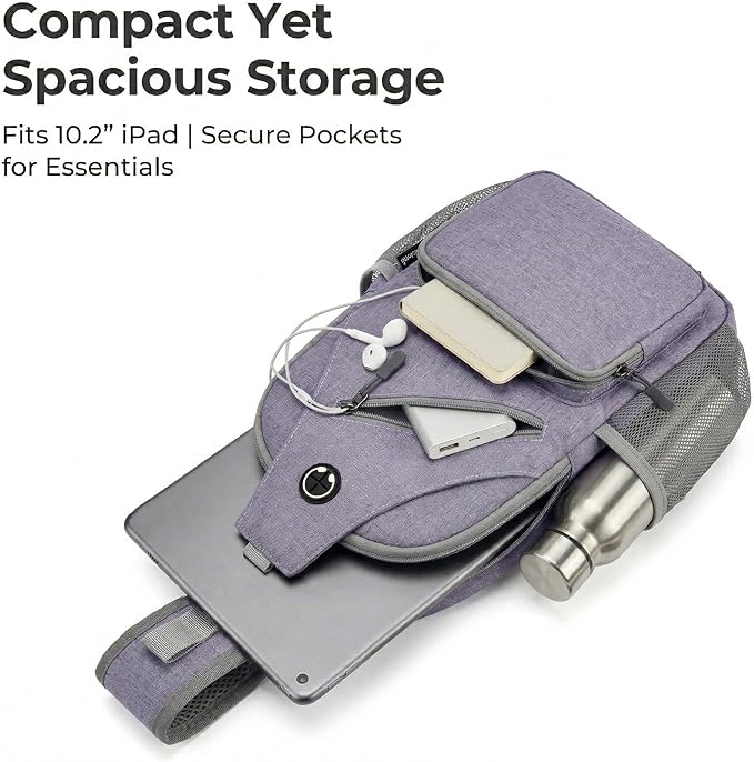 Sling Bag for Men Crossbody Backpack, Small Sling Backpack Mens Shoulder Bag, Casual Daypack Hiking Bag for Travel
