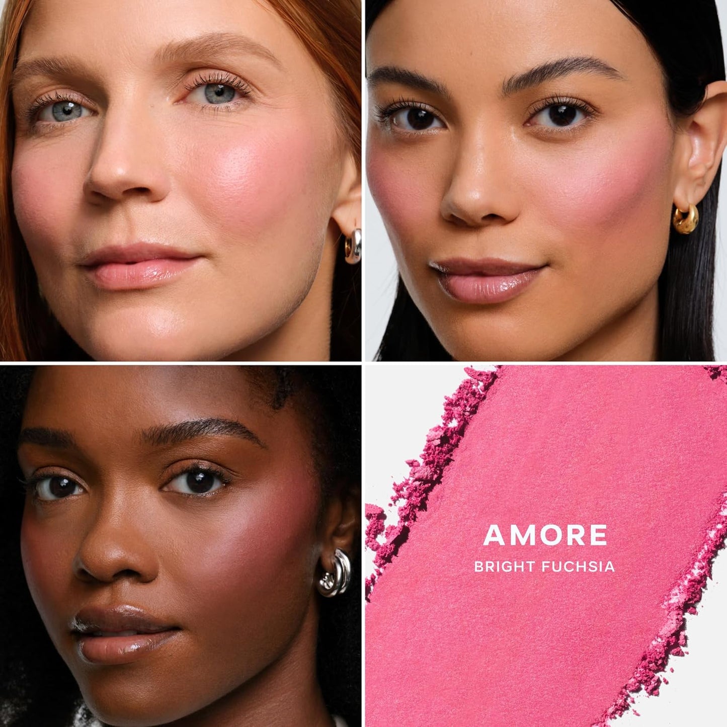 Saie SuperSuede Baked Blush - Talc-Free Powder Blush for All Day Wear - Enriched with Plant-Derived Squalane + Glycerin to Help Moisturize Dry Skin - Amore (0.1 Ounce)