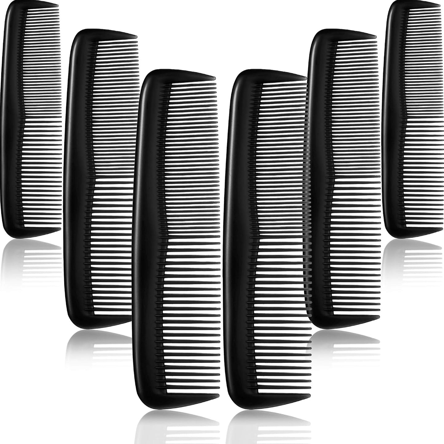 Leinuosen 12 Pieces Hair Combs Set Pocket Plastic Fine Tooth Dressing Comb for Women and Men, Peines Para Cabello(Black)