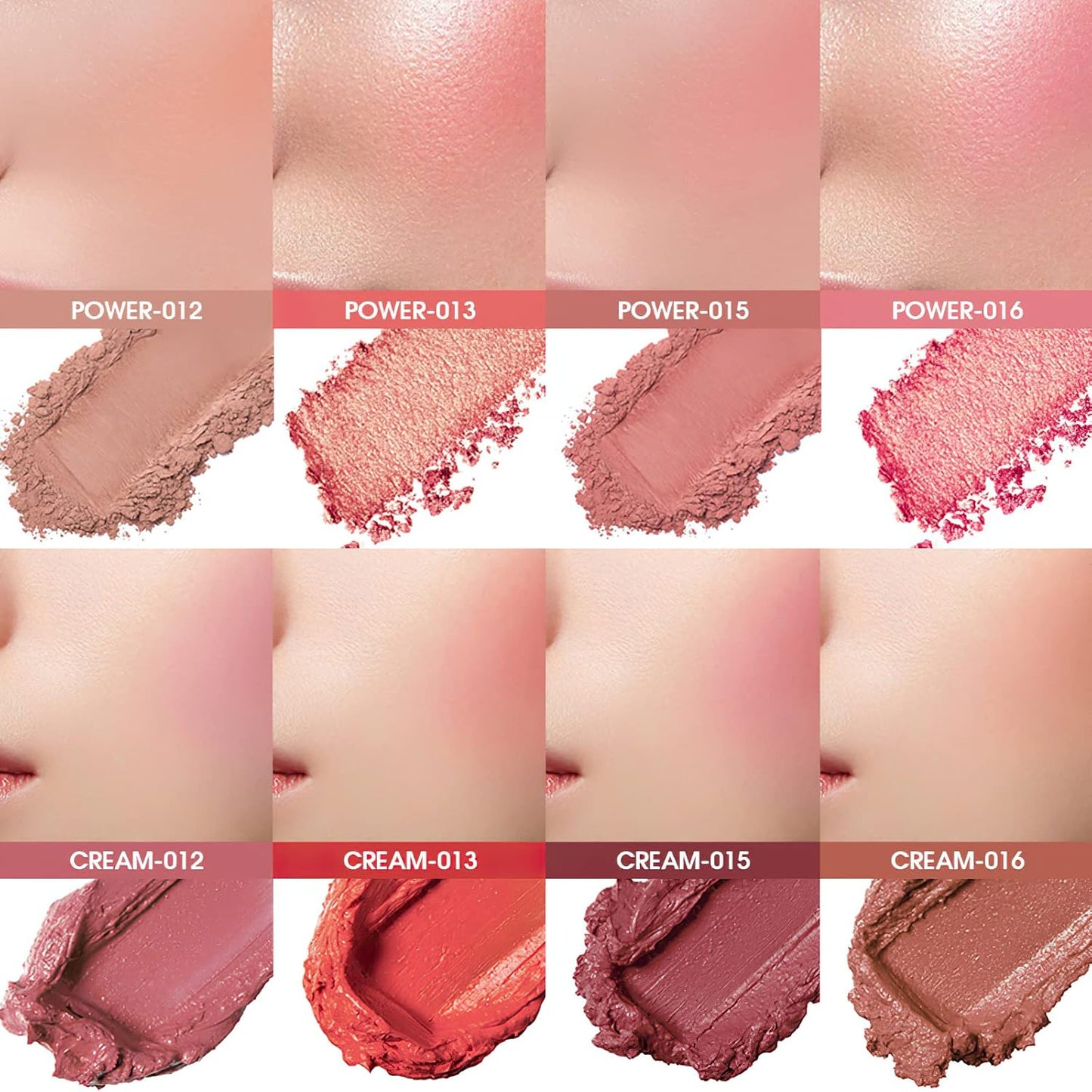 8 Colors Blush and Highlighter Palette, 2-in-1 Contour Makeup Palette, Lightweight, Blendable, Natural Radiance, Face Palette Holiday Gift Set for Women