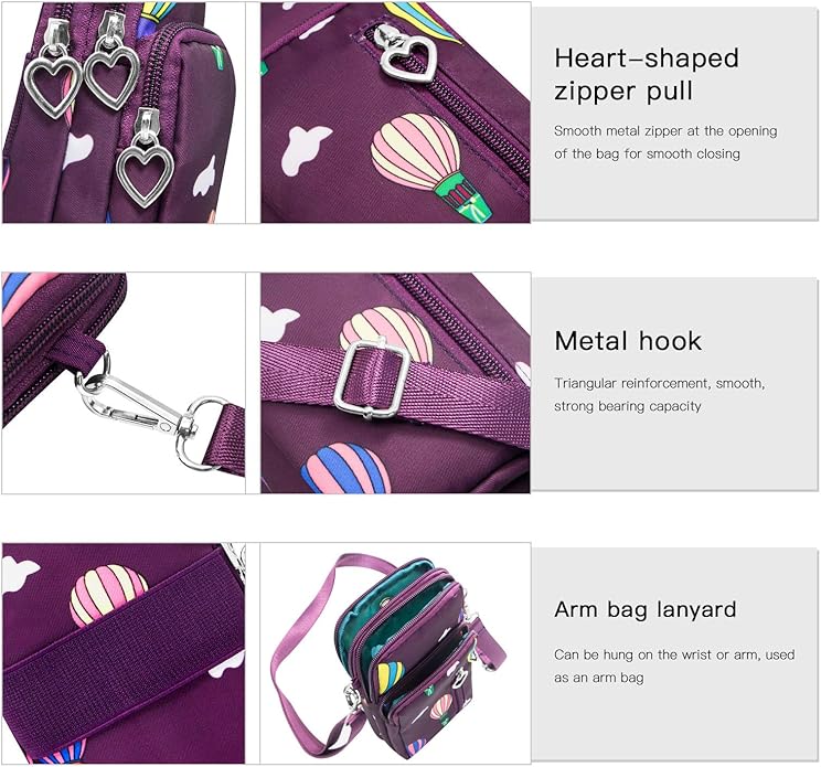 BIAOTIE Lightweight Small Crossbody bags Cell Phone Purses Travel Pouch Shoulder Bag for Women