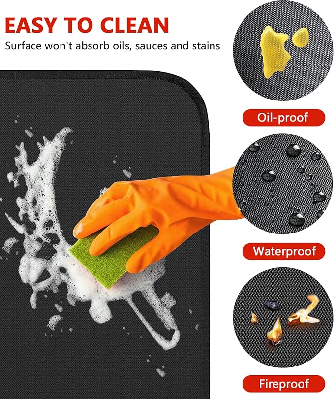 Protebox 65 x 39 inch Under Grill Mats for Outdoor Grill, Double-Sided Fireproof Deck and Patio Protector Mat, Waterproof Oil-Proof BBQ Floor Pad Indoor Fire Pit Fireplace Mat (0.9mm)