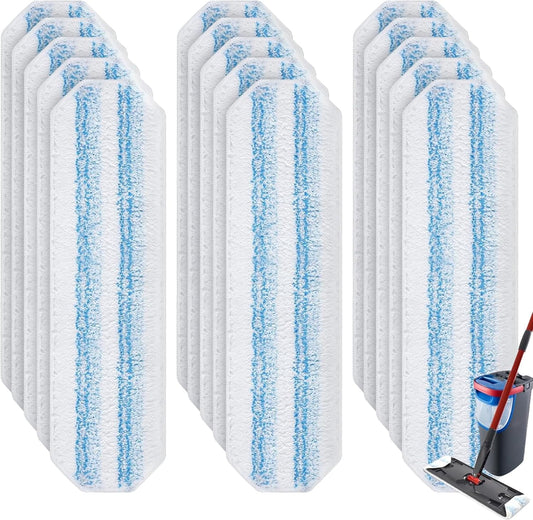 15 Pack Microfiber Mop Pads for O-Cedar H2prO Flat Mop System, Washable and Reusable Mop Replacement Heads for Floor Deep Cleaning, Mop Pad Refills for Wet Dry Floor
