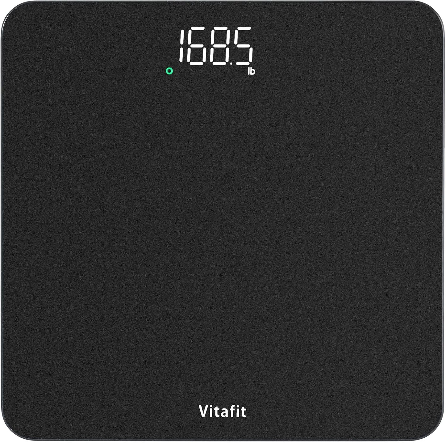 Vitafit Scale for Body Weight, High Accuracy 0.1lb by Our Professional Factory Since 2001, Digital Weight Scale LED and Step On, 3xAAA Batteries Included, 400lb/182kg, Spray Silver Black