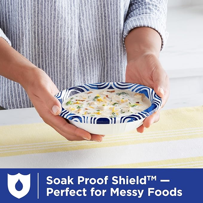 Dixie Ultra, Large Paper Bowls, 20 Oz, 56 Count, Microwave Safe, Compostable, Disposable Bowls Great For Breakfast, Lunch, And Dinner Meals