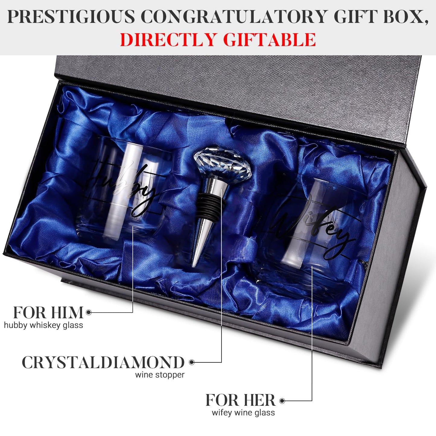 CLUSIVC Couple Gifts for Wedding Engagement, Mr and Mrs Gift, Bridal Shower gifts, Cool Couples Gifts Wishes for Couples Newlywed Mr and Mrs Him and Her