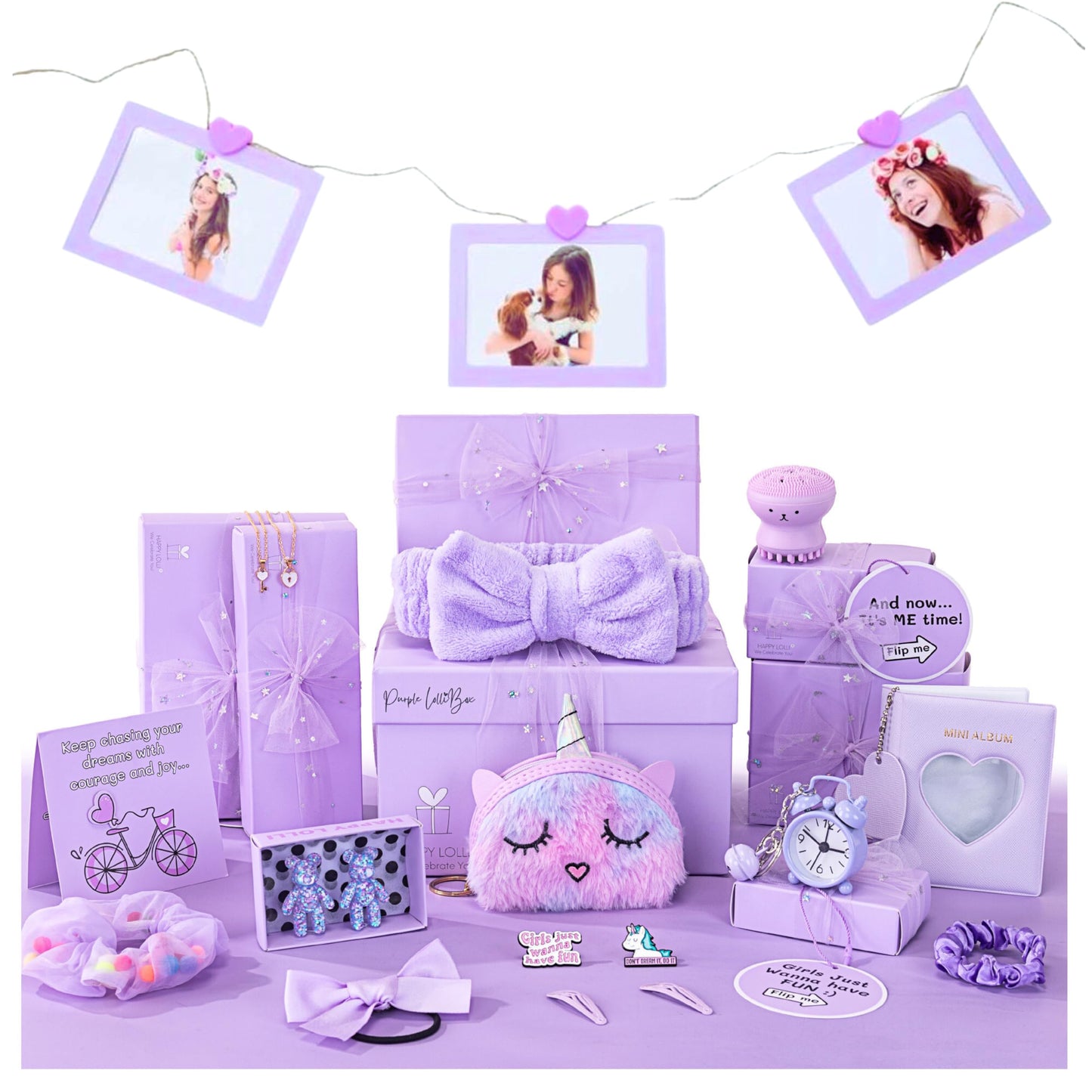 HAPPY LOLLI Birthday Gift Basket for Tween & Teen Girls – 8 Trendy Gifts with Tasks & Empowering Cards – Perfect for Birthdays, Back to School & More!