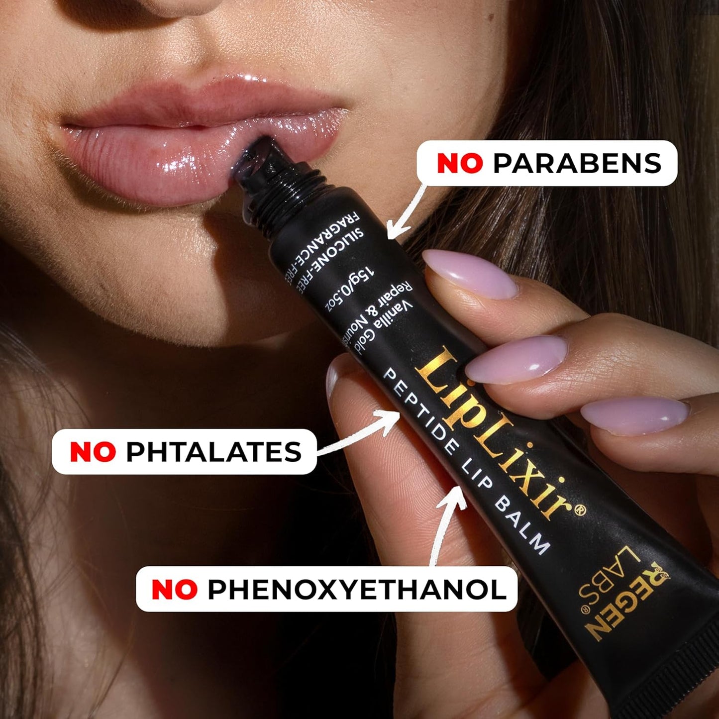 LipLixir Non Toxic Peptide Lip Balm – Organic, EWG® VERIFIED, All-Natural, Ultra-Clean, Hydrating, Doctor Approved Lip Gloss – Fragrance-Free with Shea, Cocoa & Coconut Oil – Science Backed Lip Repair