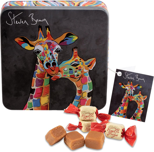 Gardiners of Scotland Handmade Fudge, Steven Brown Francie & Josie McZoo Vanilla Fudge 8.8 Ounce Tin