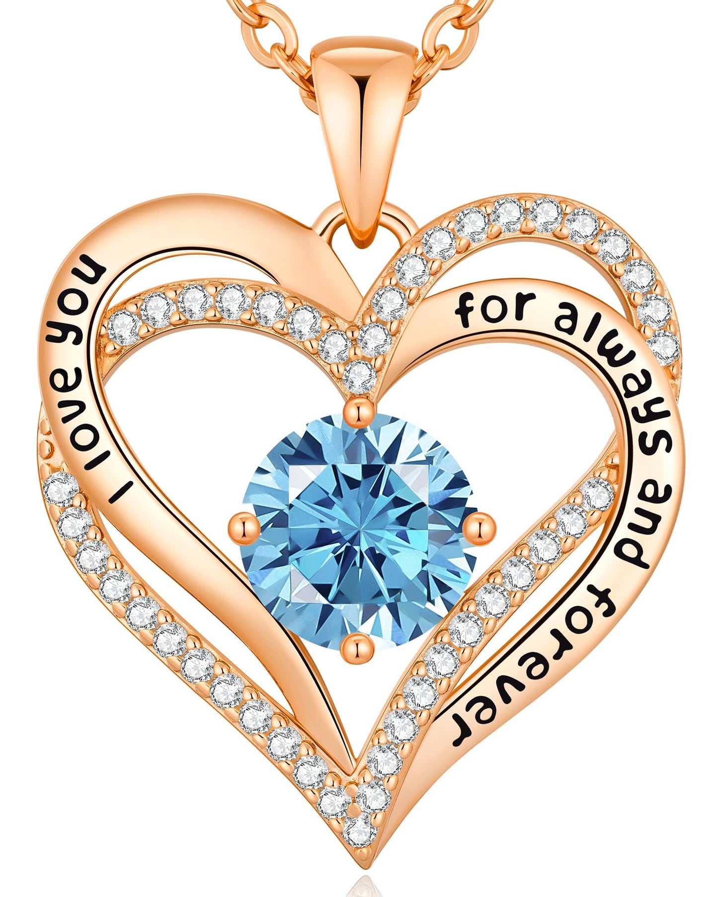 CDE Forever Love Heart Necklaces for Women, Mom, Girlfriend, Wedding Anniversary Birthday Mother Day Gift for Wife Girlfriend Jewelry with Birthstone Pendant