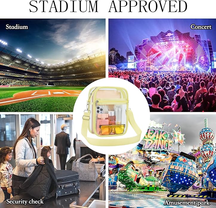 USPECLARE Clear Purse Stadium Transparent Messenger Bag Stadium Approved for Men and Women Clear CrossBody Bag