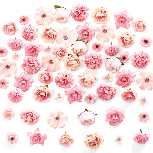 ASTNIC 100PCS Faux Flower Heads Mini Flowers for Crafts Silk Flower Heads Rose Daisy Peony Multicolor Small Fake Flowers for Craft Garland Wedding Party Home Shop DIY Hair Cap Photography Decor,2-4 cm