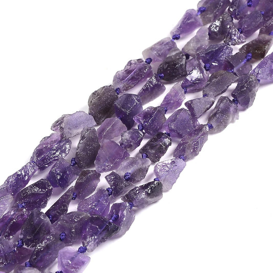 Amethyst Rough Nugget Chunk Beads – Raw Crystal Chunks for Jewelry Making, Healing Stones, and Spiritual Crafts 16inch