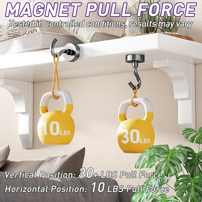 60 Pack Magnetic Hooks for 2026 Cruise Cabins Beach Vacation 30lbs+ Heavy Duty Magnet with Hook Metal Magnetic Hooks for Kitchen Fridge Grills Hanging Magnet Hooks for Classroom Locker Whiteboard