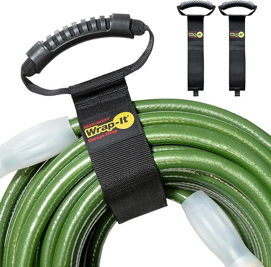 Easy-Carry Wrap-It Storage Straps - 28â (2-Pack) â Heavy-Duty Hook and Loop Extension Cord Carrying Strap, Hanger, Keeper, Organizer with Handle for Pool, Boat, RV, Garden Hoses, Cords, and Cables