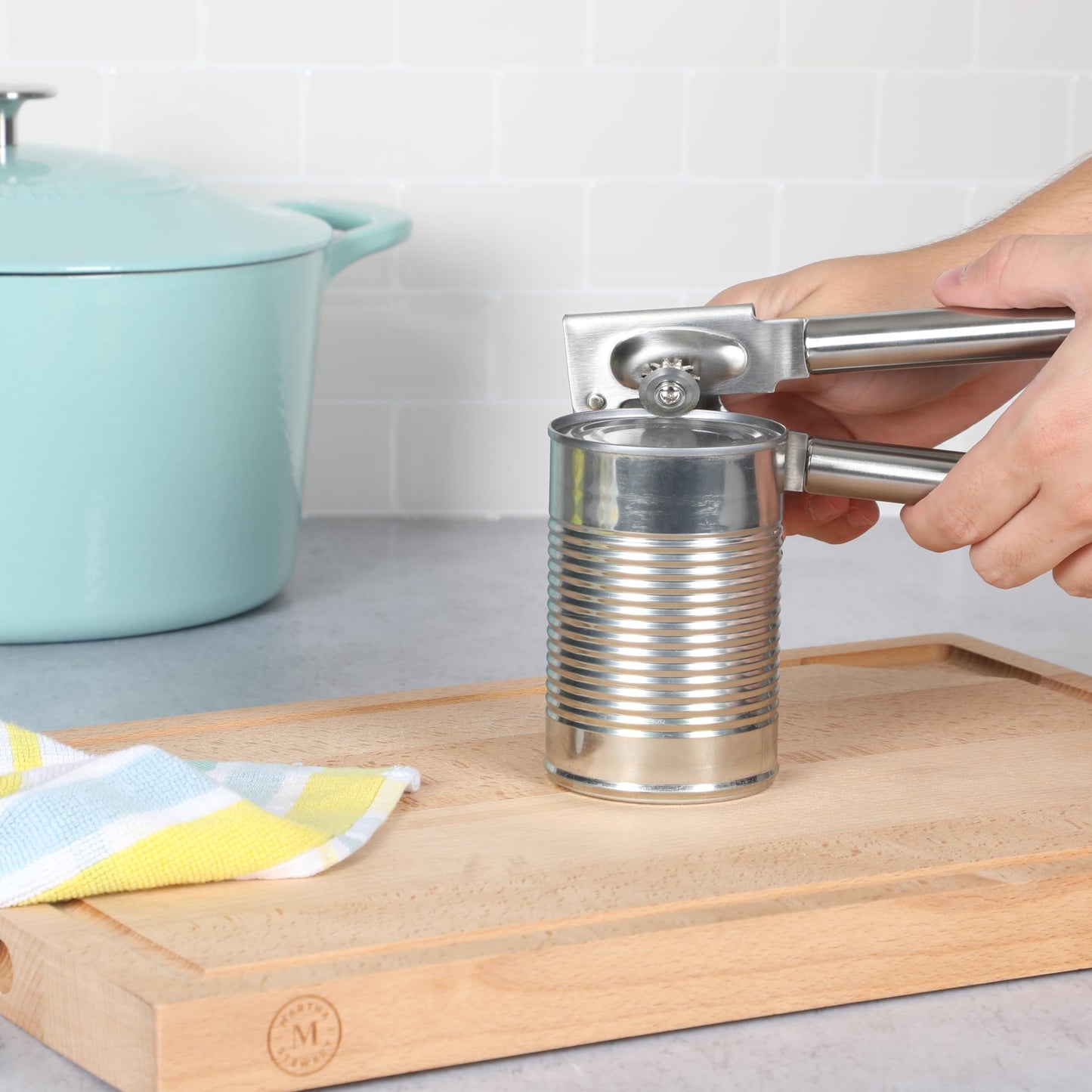 Martha Stewart Sprucedale Stainless Steel Heavy Duty Can Opener – Durable and Easy-to-Use Manual Kitchen Tool for Effortless Opening