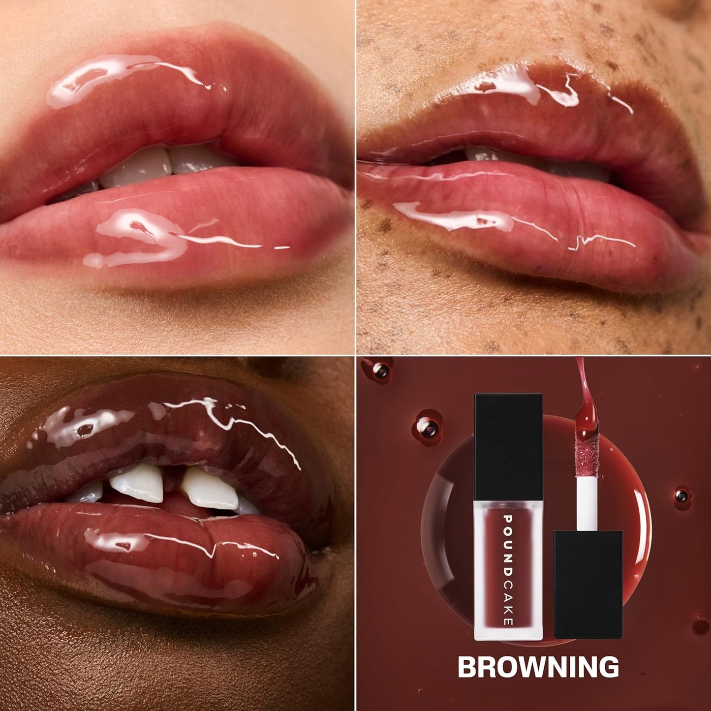 Cake Theory: Lip Tone Equalizing Oil | For Balanced Lip Color | Hydrating and High-Shine Blurring Lip Oil with Purple Brown Tint | Clean, Vegan, and Moisturizing Formula – 0.23 oz, Browning