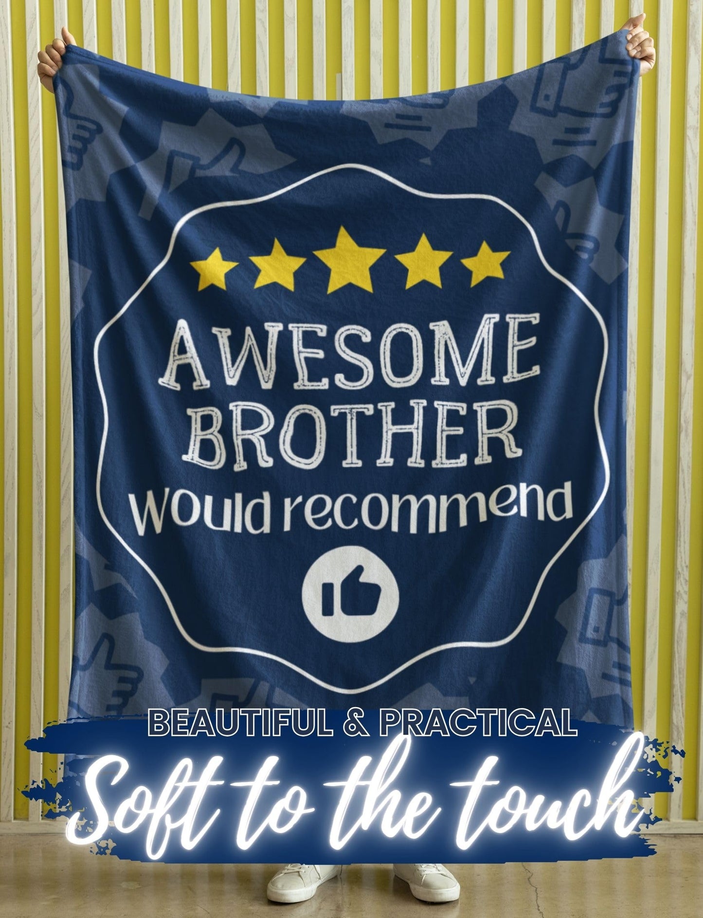 Huglanket Brother Gifts for Adult, Flannel Blanket Throws for Brother, Funny Gifts for Birthday, Christmas (50"x 65") - 5 Stars