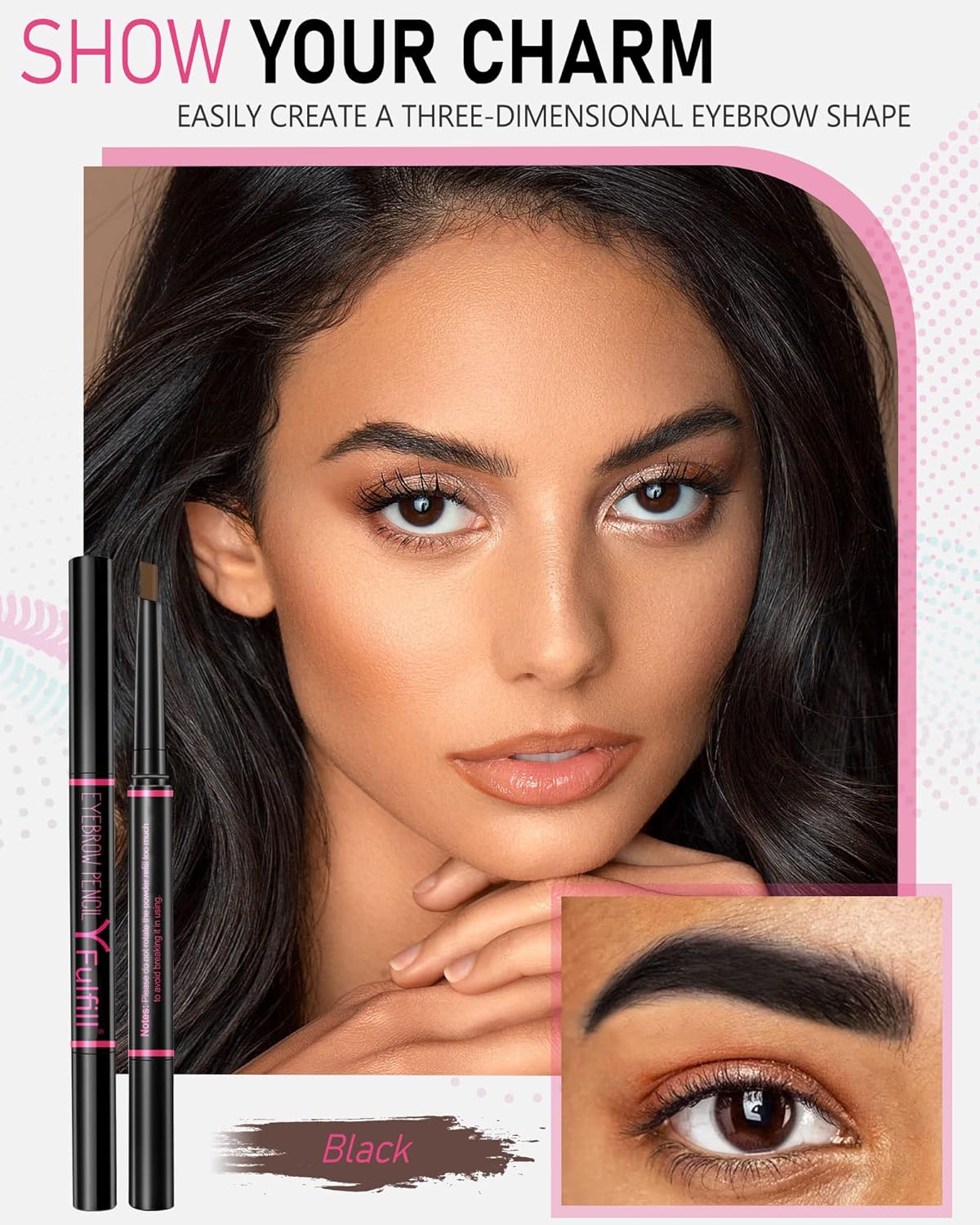 Black Eyebrow Pencil - Women's Waterproof Brow Pencils