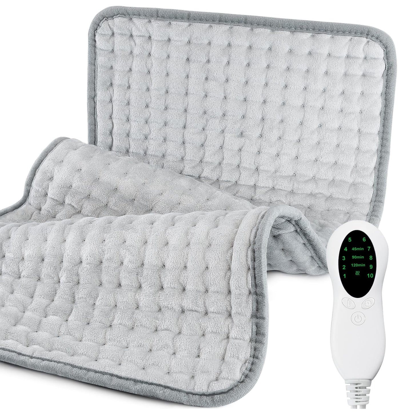 LANVA Heating Pad for Back Pain & Period Cramps Relief - Birthday Gifts for Women Men Mom Dad, Portable Electric Neck and Shoulder Heating Pads Large, 10 Heat Settings, ETL Certified, 12"x24"