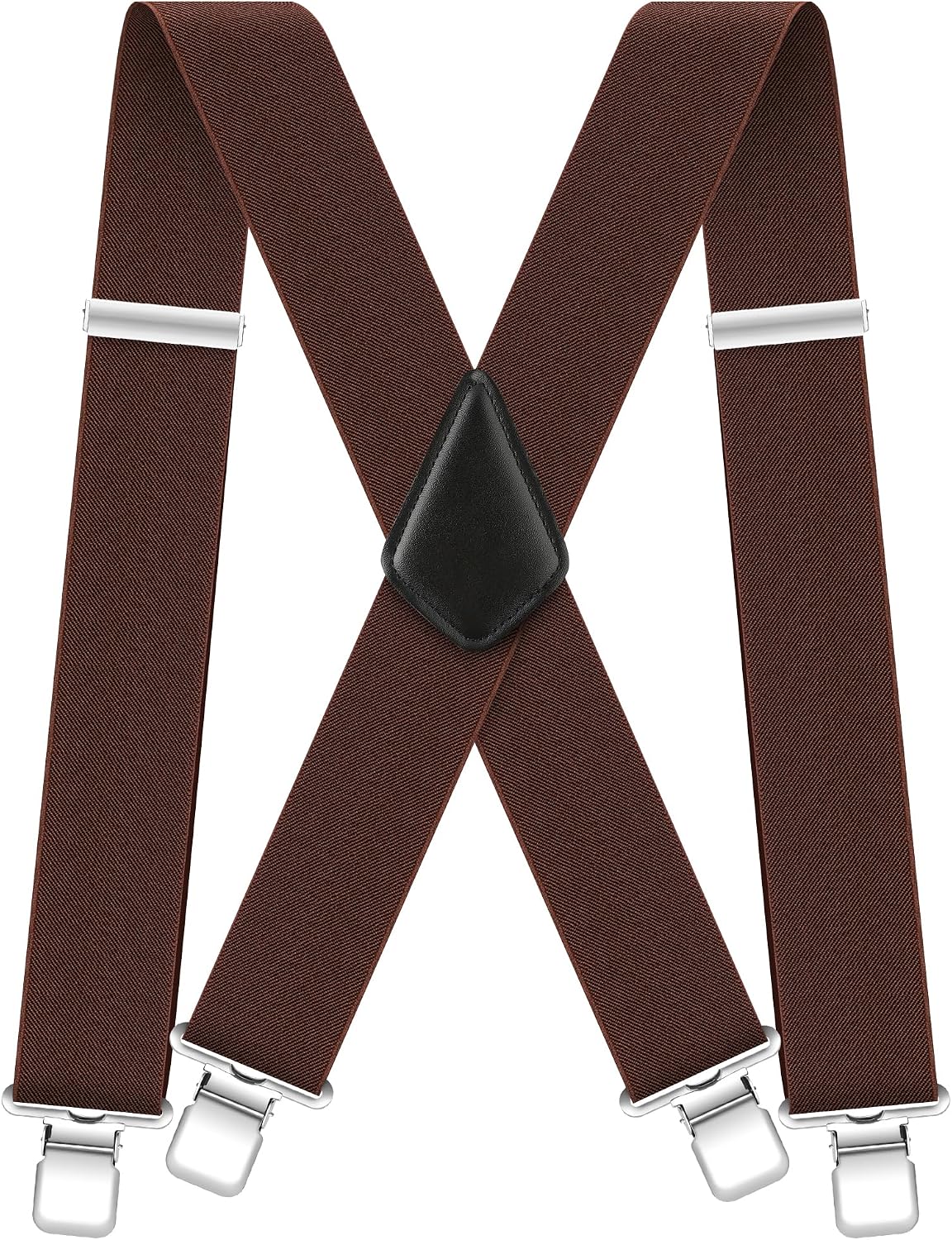 Men's Suspenders Heavy Duty Suspenders for Men Braces 2 inch Wide Clips High Elastic X Style Adjustable Work Suspenders