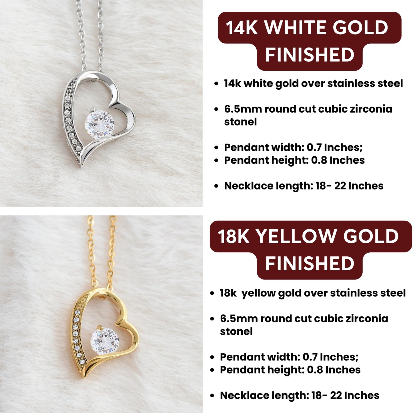 Momavo Jewelry To My Wife - the best thing that ever happened to me ,Forever Love Necklace , Gift For Wife, Gift for her ,Gifts For Wife Romantic, Christmas Birthday Gift, Valentine Gift (Standard Box, 14k White Gold Finish)