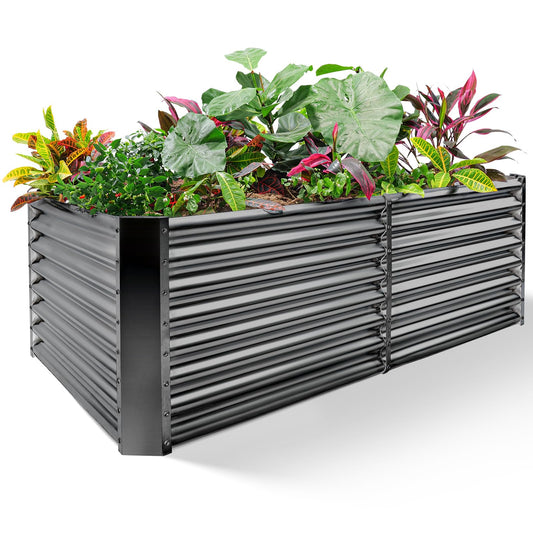 Land Guard 6Ã3Ã2 ft Galvanized Raised Garden Bed Kit, Galvanized Planter Raised Garden Boxes Outdoor, Large Metal Raised Garden Beds for Vegetables(Grey)â¦
