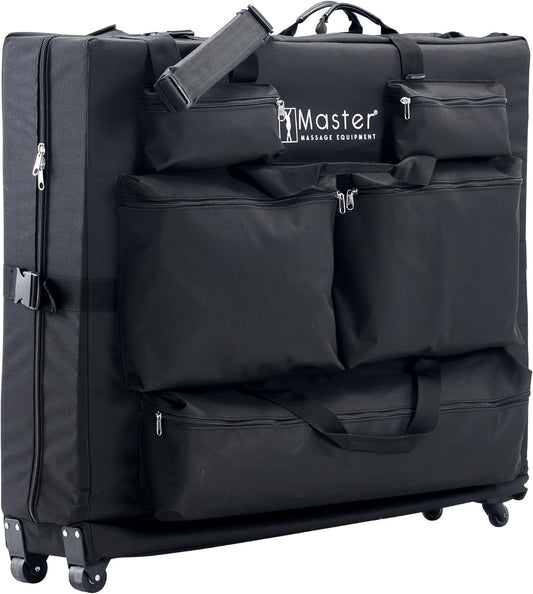 Master Massage Universal Size Wheeled Massage Table Carry Case with Wheels - Carrying Bag for Foldable Massage Bed with Castors-Fits 27” to 32” Width Folding Massage Tables - Black.