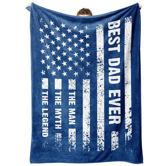 Craftique Birthday Gifts for Dad- Cool Flag Blanket with The Man The Myth The Legend- Dad Birthday Gift, Soft Blanket Throw for Bed Sofa Napping Camping, 60”×50”