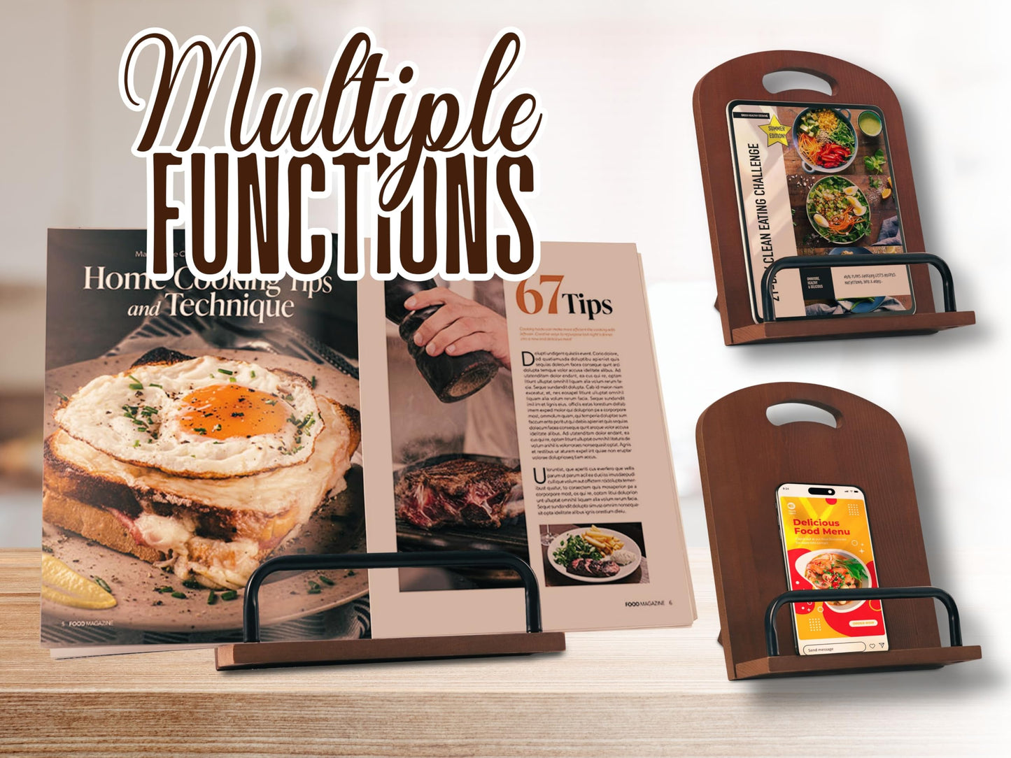 InnoBeta Cheese Gifts for Cheese Lovers, Cookbook Stand for Kitchen Counter, Perfect Gifts for Cheese Lovers on Birthday, Adjustable Tablet Recipe Book Holder, Unique Kitchen & Dining Decor