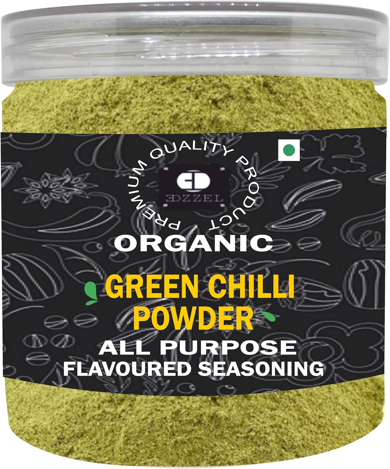 EDZZEL Unique Premium Indian Natural Green Chilli Powder -100 GRAM (Pack Of 1)