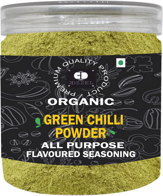 EDZZEL Unique Premium Indian Natural Green Chilli Powder -100 GRAM (Pack Of 1)