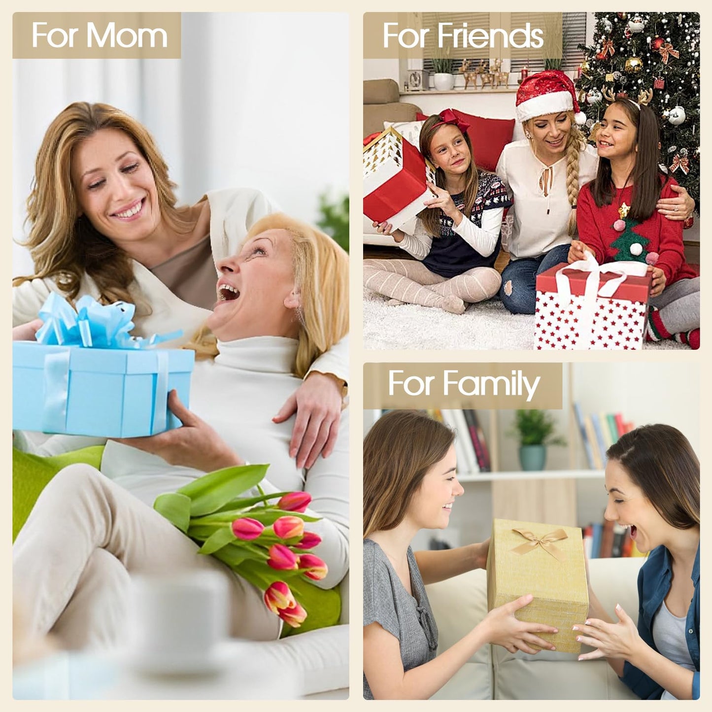 Viverte Mothers Day Gifts for Mom Gifts from Daughter Gifts for Mom Wife Sister Her Birthday Gift for Mom Mother in Law Gift Mama Gifts Idea Personalized Gifts for Women (Beige-M)