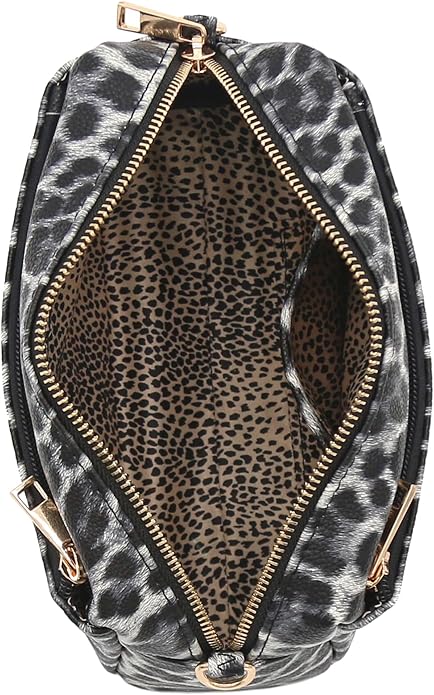 FashionPuzzle Triple Zip Small Crossbody Bag