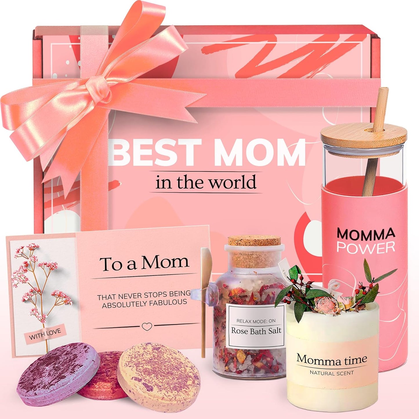 Best Mom in the World Gift set - Gift for Any Occasion â Gifts for Mom from Daughter Relaxing Gifts for Women Set â Mom Birthday Gifts Box â Gift Box for Valentine's Day, Mother's Day