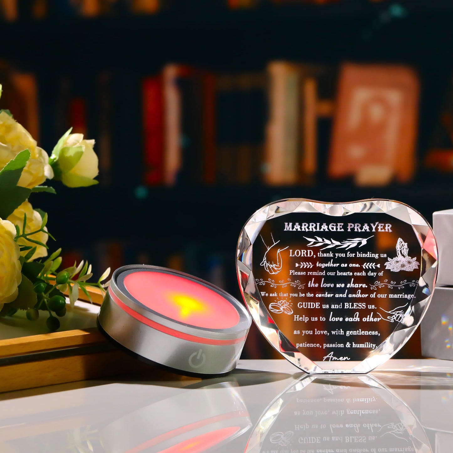 Qianwei Wedding Gifts for Couples Unique 2025 - Happy Anniversary Marriage Gift Crystal Keepsake - Engagement Gifts Bridal Shower Gifts for Bride and Groom Engagement Newlywed Mr and Mrs Gifts
